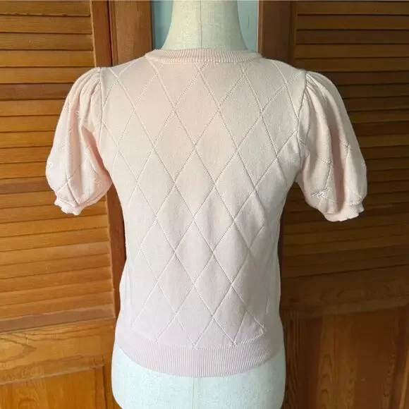 J-Fashion GRL Kawaii Himekaji Balletcore Pink Bow Cropped Top S - Picture 5 of 7